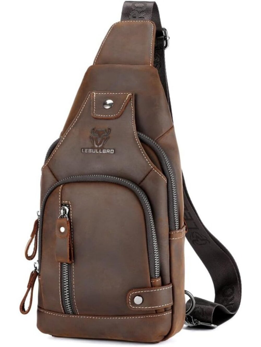 Genuine Leather Sling Bag for Men | Stylish Chest Crossbody Backpack